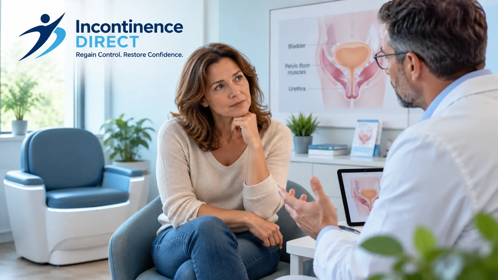 Pelvic Health Consultation in a Modern Clinic incontinence direct Cambridge