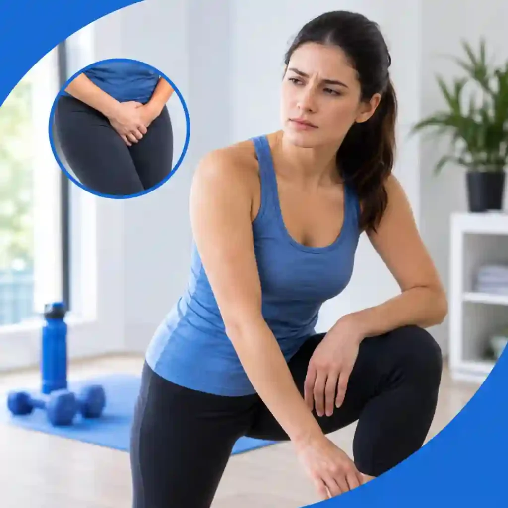 Pelvic-floor exercise Cambridge guidance for urinary leakage, focusing on correct muscle technique, relaxed breathing, muscle relaxation and seeking professional advice if symptoms worsen.